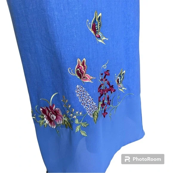 Vintage Y2K Embroidered Maxi Dress with Short Sleeve Mandarin Collar Jacket 8 - Picture 8 of 16